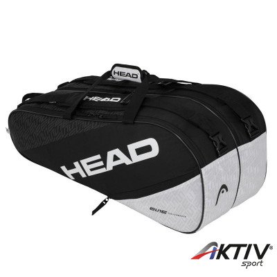 Tenisztáska Head Elite 9R Supercombi fekete-fehér