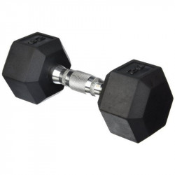 Hatszögletű gumírozott fix kézisúlyzó 46 kg Fitness Robust
