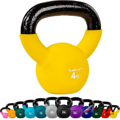 Kettlebell neoprén MOVIT 4 kg sárga
