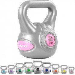 Kettlebell MOVIT 2 kg szürke-rózsaszín Fitness MOVIT