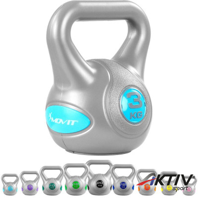 Kettlebell MOVIT 3 kg szürke-világos kék