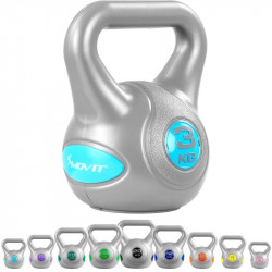 Kettlebell MOVIT 3 kg szürke-világos kék Fitness MOVIT