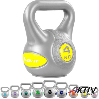 Kettlebell MOVIT 4 kg szürke-sárga
