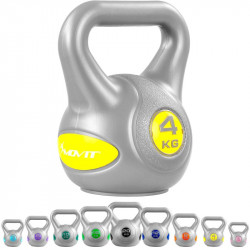 Kettlebell MOVIT 4 kg szürke-sárga Fitness MOVIT