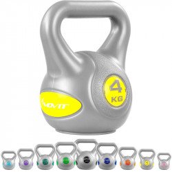 Kettlebell MOVIT 4 kg szürke-sárga Fitness MOVIT