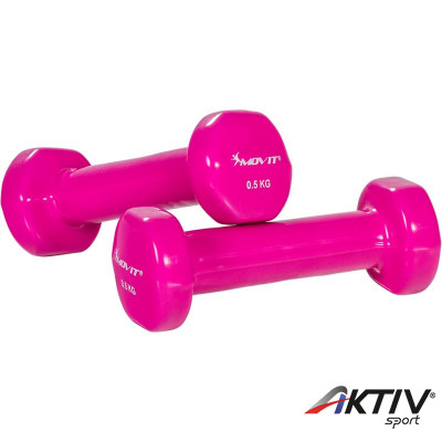 Kézisúlyzó vinyl MOVIT 2x0,5 kg rózsaszín