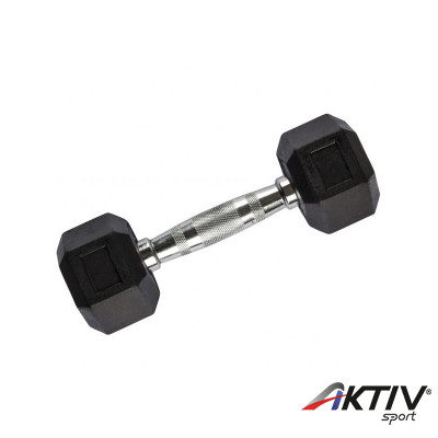 Hatszögletű gumírozott fix kézisúlyzó 1 kg