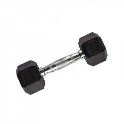 Hatszögletű gumírozott fix kézisúlyzó 1 kg Fitness Robust