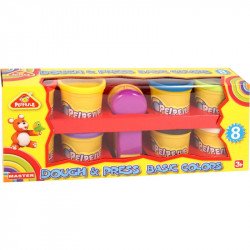 Gyurma 8 tégelyes készlet kinyomóval Gyurma Regio