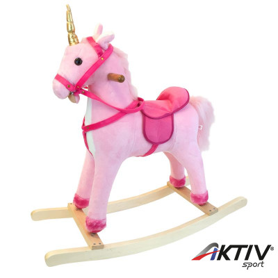 Unikornis hintaló - rózsaszín, 68 cm