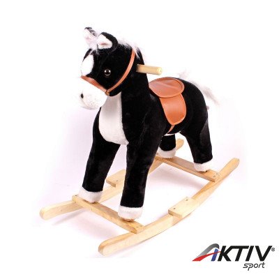 Hintaló hosszú sörénnyel - fekete