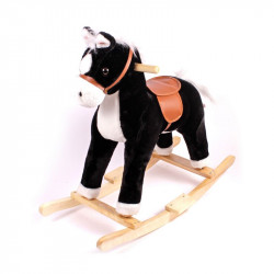 Hintaló hosszú sörénnyel - fekete Játék Regio