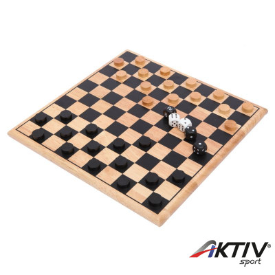 Fa dámajáték készlet 30 cm