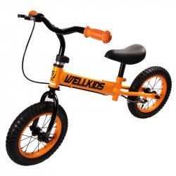 Fém futóbicikli fékkel narancssárga-fekete Sportszer