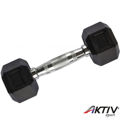 Hatszögletű gumírozott fix kézisúlyzó 4 kg