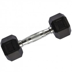 Hatszögletű gumírozott fix kézisúlyzó 5 kg Fitness P-Trade