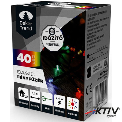 Kültéri LED fényfüzér 40 db színes LED-del