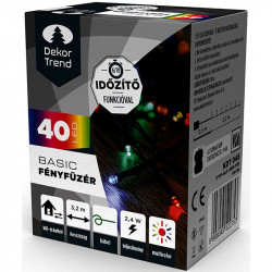 Kültéri LED fényfüzér 40 db színes LED-del Karácsonyi dekoráció Decor