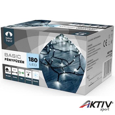 Kültéri LED fényfüzér 180 db hideg fehér LED-del