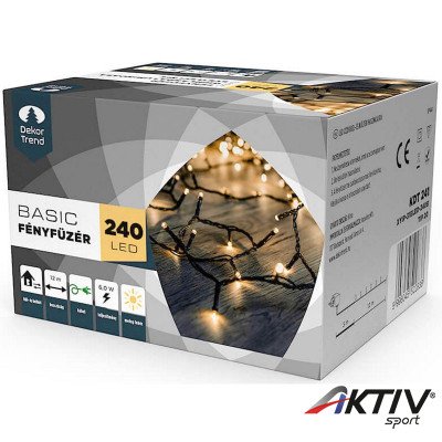 Kültéri LED fényfüzér 240 db  meleg fehér LED-del