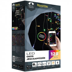 Mobil vezérelhető okos jégcsapfüzér iSparkle színváltó 128 LED 3x0,5 m Karácsonyi dekoráció Decor