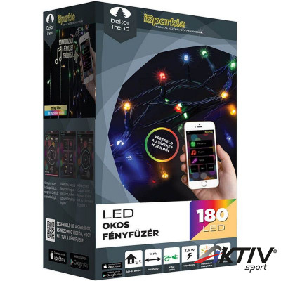 Mobil vezérelhető okos fényfüzér iSparkle színváltó 180 LED 14 m