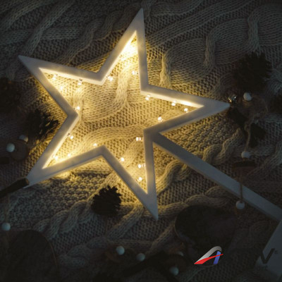 Csillag Ablakdísz hidegfehér 20 LED-del
