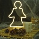 Neon ablakdísz angyal motívum 29x18 cm