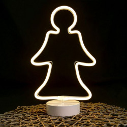 Neon ablakdísz angyal motívum 29x18 cm Karácsonyi dekoráció Decor