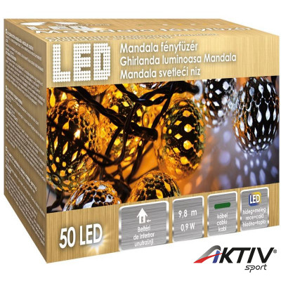 Mandala fényfüzér 50 LED 9,8 m