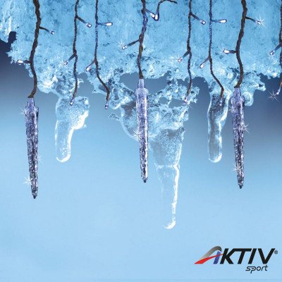 Kültéri Stiria jégcsapfüzér hideg fehér 65 LED-del