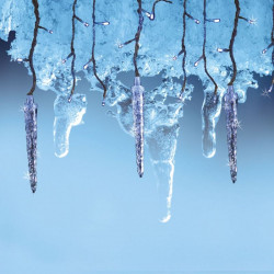 Kültéri Stiria jégcsapfüzér hideg fehér 65 LED-del Karácsonyi dekoráció Decor