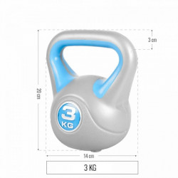 Kettlebell műanyag borítású 3 kg
