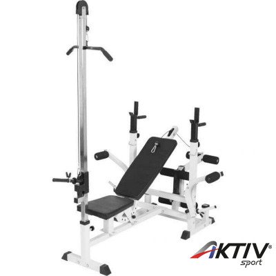 Univerzális edzőpad toronnyal fehér