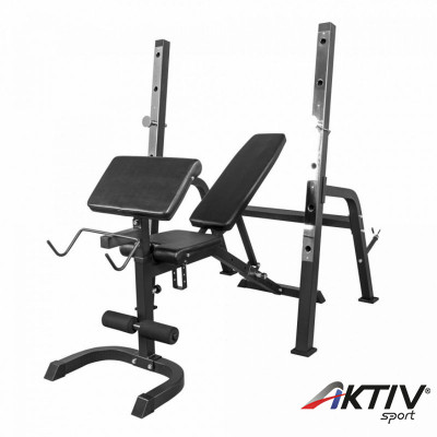 Multifunkcionális állítható pad állvánnyal fekete