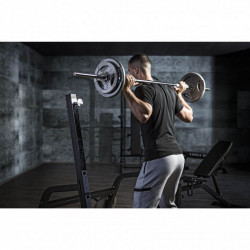 Multifunkcionális állítható pad állvánnyal fekete