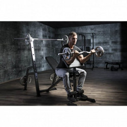 Multifunkcionális állítható pad állvánnyal fekete