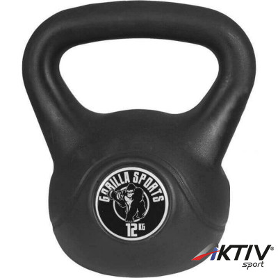 Kettlebell műanyag borítású 12 kg fekete