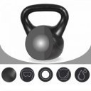 Kettlebell műanyag borítású 14 kg fekete