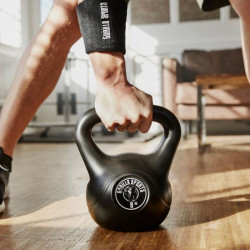 Kettlebell műanyag borítású 14 kg fekete