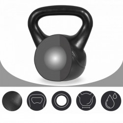 Kettlebell műanyag borítású 14 kg fekete
