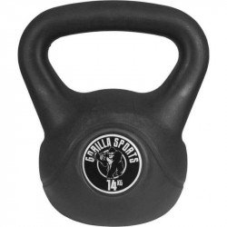 Kettlebell műanyag borítású 14 kg fekete Fitness Gorilla Sports