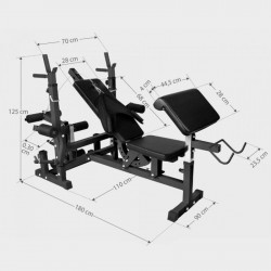 Univerzális súlyzópad fekete
