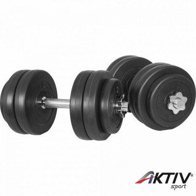 Egykezes súlyzókészlet műanyag borítással 30 kg