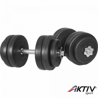 Egykezes súlyzókészlet műanyag borítással 30 kg