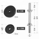 Egykezes súlyzókészlet műanyag borítással 30 kg