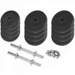 Egykezes súlyzókészlet műanyag borítással 30 kg