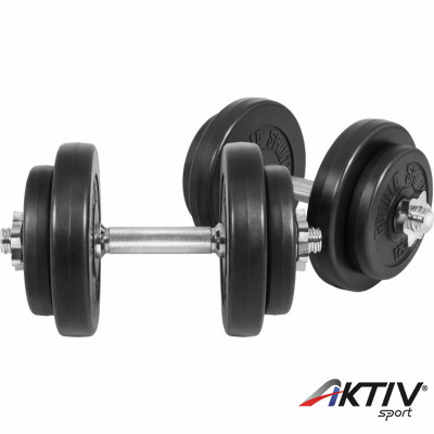 Egykezes súlyzókészlet műanyag borítással 20 kg