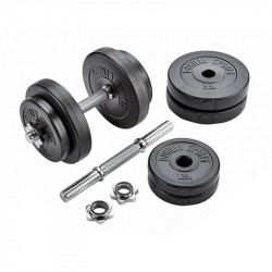 Egykezes súlyzókészlet műanyag borítással 20 kg