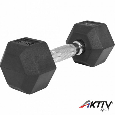 Hatszögletű gumírozott kézisúlyzó 6 kg